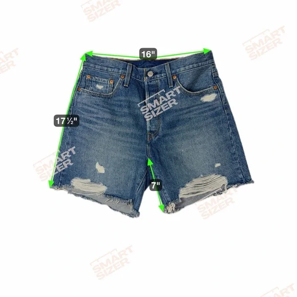 Levi's Dark Blue Women’s Midi Shorts Distressed size 29 - Picture 6 of 8